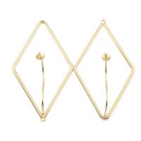 Brass Jewelry Pendants, Rhombus, real gold plated, nickel, lead & cadmium free Approx 1mm 
