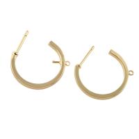 Brass Earring Drop Component, Moon, real gold plated, nickel, lead & cadmium free Approx 2mm 