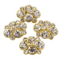 Rhinestone Zinc Alloy Connector, gold color plated, with rhinestone & 2/2 loop, lead & cadmium free Approx 1mm 