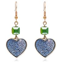 Zinc Alloy Drop Earring, with Crystal, Heart, plated, for woman & faceted 