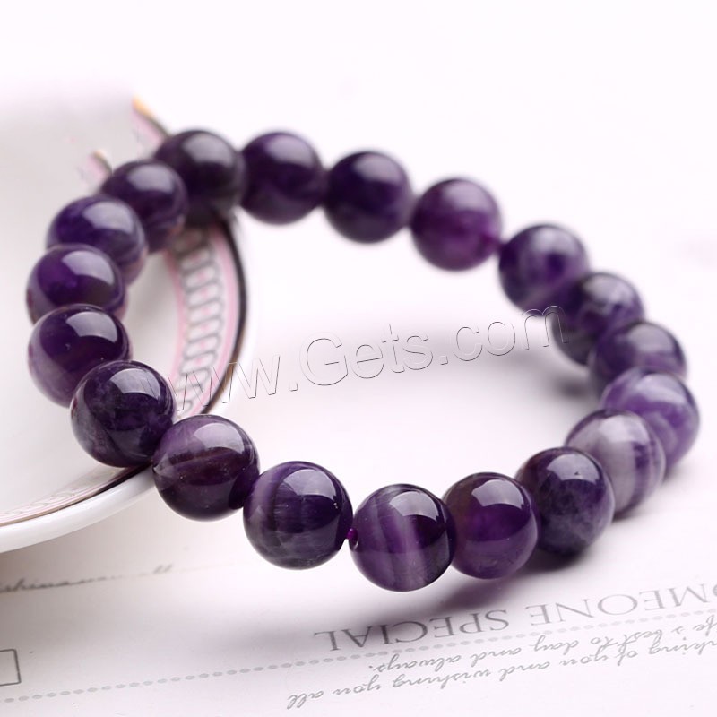 Amethyst Bracelet, Unisex & different size for choice, nickel, lead & cadmium free, Length:Approx 7 Inch, Sold By Strand