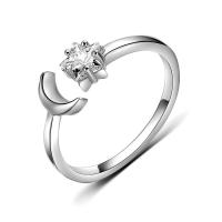 Кубическое цирконовое латунное кольцо, Латунь, покрытый платиной, с кубическим цирконием, 7mm,5mm, размер:6, продается PC