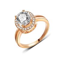 Кубическое цирконовое латунное кольцо, Латунь, плакированный настоящим золотом, разный размер для выбора & с кубическим цирконием, 13mm, продается PC