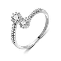Cubic Zirconia Micro Pave Brass Finger Ring, platinum plated & micro pave cubic zirconia, nickel, lead & cadmium free, 5mm 