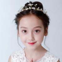 Children Hair Band, Zinc Alloy, with Resin & Plastic Pearl, gold color plated, Girl 