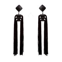 Zinc Alloy Tassel Earring, with Nylon Cord, plated, for woman 