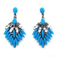 Zinc Alloy Tassel Earring, with Acrylic, plated, for woman & with rhinestone 