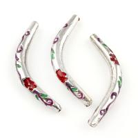Zinc Alloy Curved Tube Beads, platinum color plated, enamel, lead & cadmium free Approx 1mm 
