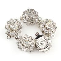 Rhinestone Zinc Alloy Connector, platinum color plated, with rhinestone & 1/1 loop, lead & cadmium free Approx 1mm 