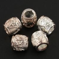 Zinc Alloy European Beads, Drum, silver color plated, without troll, lead & cadmium free Approx 5mm 