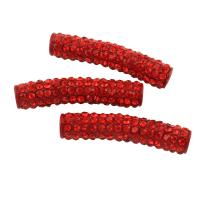 Zinc Alloy Curved Tube Beads, plated, with rhinestone, lead & cadmium free Approx 3mm 