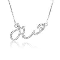 Rhinestone Zinc Alloy Necklace, with 5cm extender chain, platinum color plated, oval chain & for woman & with rhinestone Approx 17.7 Inch 