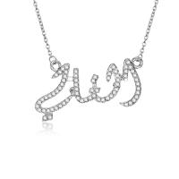 Rhinestone Zinc Alloy Necklace, with 5cm extender chain, platinum color plated, oval chain & for woman & with rhinestone Approx 17.3 Inch 