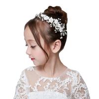 Children Hair Band, Zinc Alloy, with Crystal & Plastic Pearl, silver color plated, Girl 