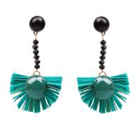Zinc Alloy Tassel Earring, with Nylon & Acrylic, plated, for woman 
