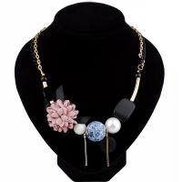 Zinc Alloy Necklace, with PC Plastic & Resin, plated, twist oval chain & for woman Approx 19.6 Inch 