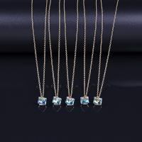 Zinklegierung Halskette, mit Österreichischer Kristall, goldfarben plattiert, Oval-Kette & für Frau, 8x14.4mm, Länge:ca. 16.5 ZollInch, verkauft von Strang