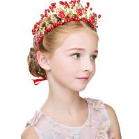 Fashion Baby Headband, Zinc Alloy, with Crystal & Plastic Pearl, gold color plated, adjustable & for woman 240mm 