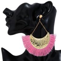 Brass Tassel Earring, with Nylon, gold color plated, for woman nickel, lead & cadmium free 