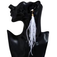 Brass Tassel Earring, with Nylon, gold color plated, for woman & with rhinestone nickel, lead & cadmium free 