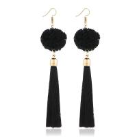 Brass Tassel Earring, with Nylon, gold color plated, for woman nickel, lead & cadmium free 