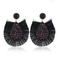 Brass Tassel Earring, with Nylon, gold color plated, for woman nickel, lead & cadmium free 