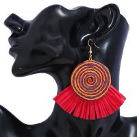 Brass Tassel Earring, with Nylon, gold color plated, for woman nickel, lead & cadmium free 