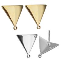 Brass Earring Drop Component, Triangle, plated, with loop 0.8mm Approx 1mm 