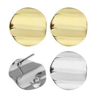 Brass Earring Drop Component, Flat Round, plated, with loop 0.8mm Approx 3mm 