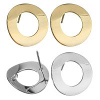 Brass Earring Drop Component, Donut, plated, with loop 0.8mm Approx 2mm 