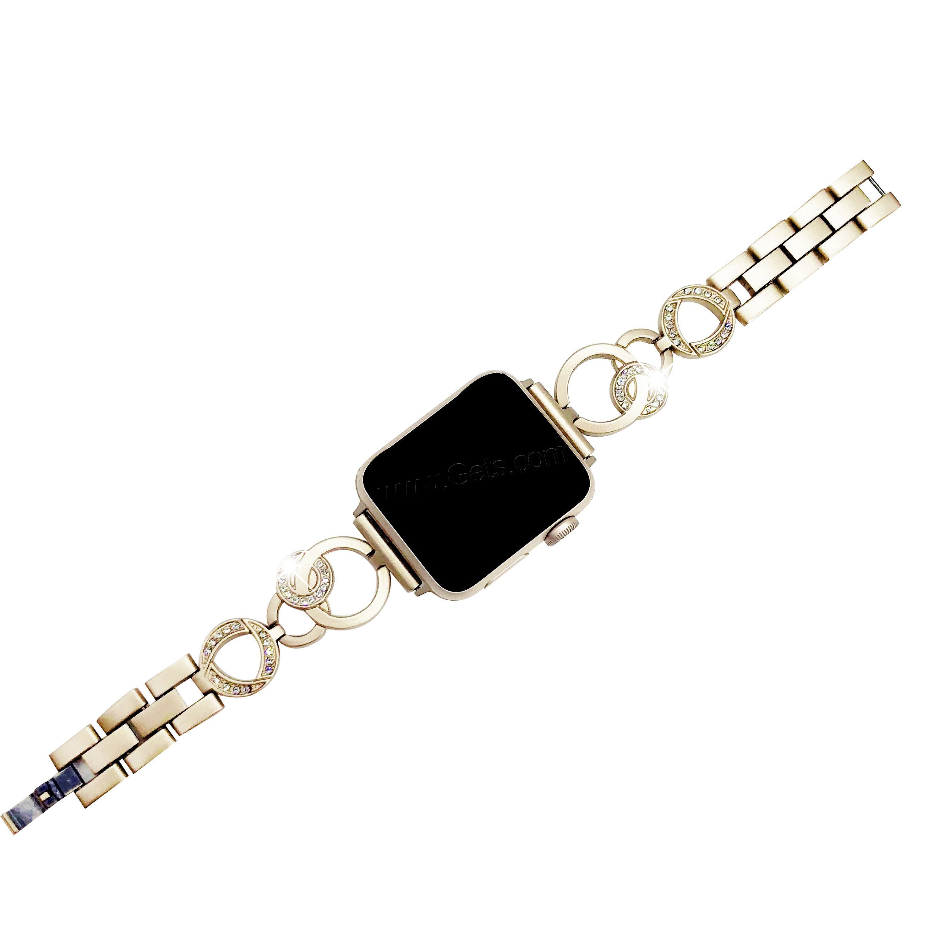 Zinc Alloy Watch Band, plated, for Apple Watch & different size for choice & with rhinestone, more colors for choice, Length:Approx 7 Inch, Sold By Strand