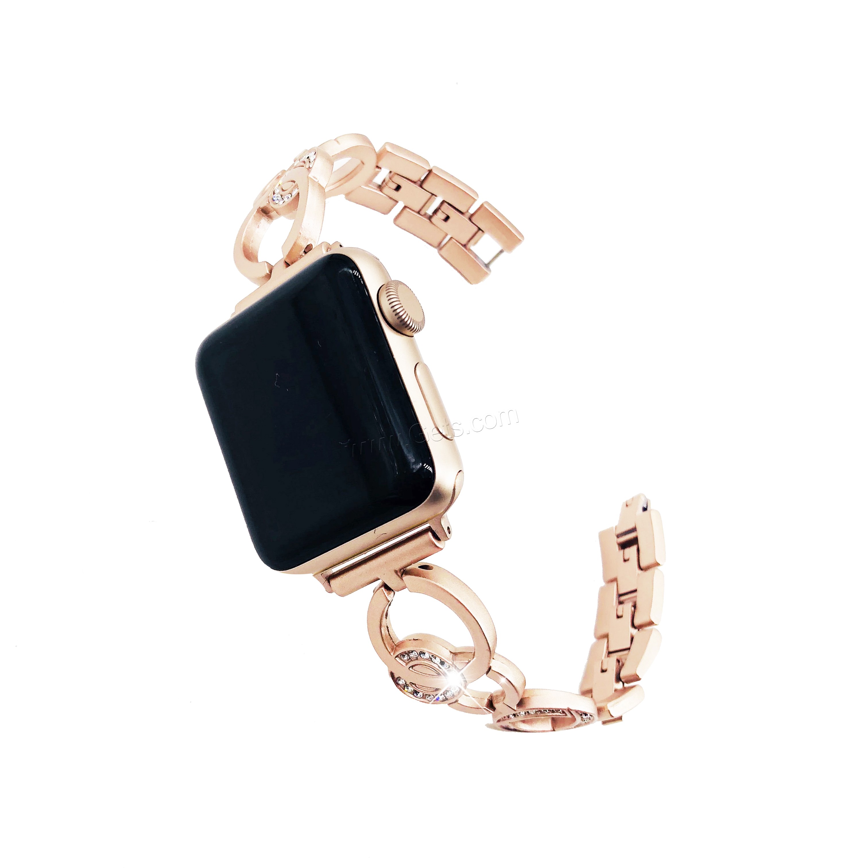 Zinc Alloy Watch Band, plated, for Apple Watch & different size for choice & with rhinestone, more colors for choice, Length:Approx 7 Inch, Sold By Strand