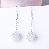 Cubic Zircon Brass Earring, with Cubic Zirconia, platinum plated, for woman, nickel, lead & cadmium free 