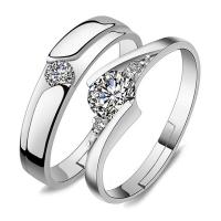 Zirkonia Messing Finger Ring, platiniert, unisex & mit kubischem Zirkonia, frei von Nickel, Blei & Kadmium, Größe:6-8, 2PCs/setzen, verkauft von setzen