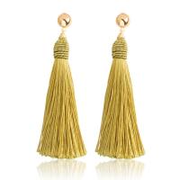 Zinc Alloy Tassel Earring, with Nylon Cord, for woman 