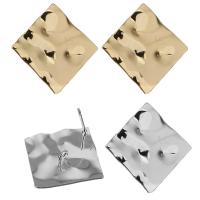 Brass Earring Drop Component, Rhombus, plated, with loop 0.8mm Approx 2mm 