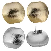 Brass Earring Drop Component, Apple, plated, with loop 0.8mm Approx 2mm 