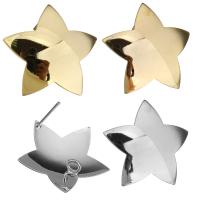 Brass Earring Drop Component, Star, plated, with loop 0.8mm Approx 2mm 