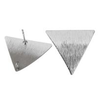Componetes de Metal para Pendientes, Triángulo, chapado en platina real, con bucle, 22x20x13mm, 0.8mm, agujero:aproximado 2mm, Vendido por UD