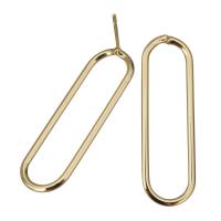 Brass Earring Drop Component, real gold plated, without stopper 0.8mm 