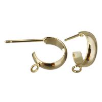 Brass Earring Drop Component, real gold plated, with loop 0.8mm Approx 1mm 