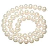 Perlas Patata Freshwater, Perlas cultivadas de agua dulce, natural, Blanco, 9-10mm, agujero:aproximado 0.8mm, longitud:aproximado 15.7 Inch, Vendido por Sarta