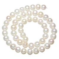 Perlas Patata Freshwater, Perlas cultivadas de agua dulce, natural, Blanco, 8-9mm, agujero:aproximado 0.8mm, longitud:aproximado 15.5 Inch, Vendido por Sarta