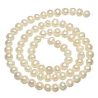 Perlas Patata Freshwater, Perlas cultivadas de agua dulce, natural, Blanco, 5-6mm, agujero:aproximado 0.8mm, longitud:aproximado 15 Inch, Vendido por Sarta