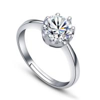 Zirkonia Messing Finger Ring, platiniert, für Frau & mit kubischem Zirkonia, frei von Nickel, Blei & Kadmium, Größe:10.5, verkauft von PC