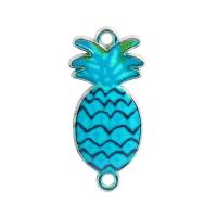 Zinc Alloy Charm Connector, Pineapple, enamel & 1/1 loop, mixed colors, nickel, lead & cadmium free Approx 2.5mm 