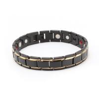 Titanium Steel Bracelet, with Non Magnetic Hematite, plated, hygienical & for man, 12mm Approx 8.4 Inch 