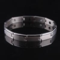 нержавеющая сталь браслет, с Немагнитный гематит, Гигиеническое & Мужский, оригинальный цвет, 9mm, длина:Приблизительно 8.5 дюймовый, продается Strand