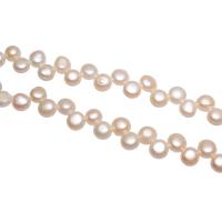 Petites perles cultivées en eau douce, perle d'eau douce cultivée, Plat rond, naturel, rose, 8-9mm Environ 0.8mm Environ 15 pouce, Vendu par brin