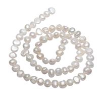 Perlas Patata Freshwater, Perlas cultivadas de agua dulce, natural, Blanco, 5-6mm, agujero:aproximado 0.8mm, longitud:aproximado 14.2 Inch, Vendido por Sarta